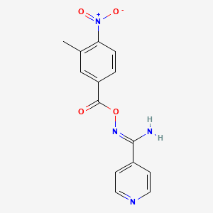 molecular formula C14H12N4O4 B1242911 N'-{[(3-methyl-4-nitrophenyl)carbonyl]oxy}pyridine-4-carboximidamide 