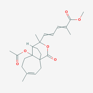 molecular formula C23H30O6 B12429207 Methyl 5-(7-acetyloxy-4,9-dimethyl-11-oxo-10-oxatricyclo[6.3.2.01,7]tridec-3-en-9-yl)-2-methylpenta-2,4-dienoate 