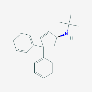 molecular formula C21H25N B1242924 (1S)-N-tert-butyl-4,4-diphenylcyclopent-2-en-1-amine 