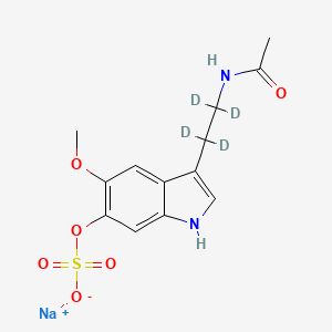 molecular formula C13H15N2NaO6S B12429392 6-Sulfatoxy Melatonin-d4 (Major) Sodium Salt 
