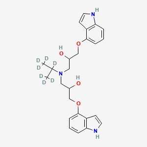 molecular formula C25H31N3O4 B12429413 1,1'-[(1-Methylethyl)imino]bis[3-(1H-indol-4-yloxy)-2-propanol-d7 