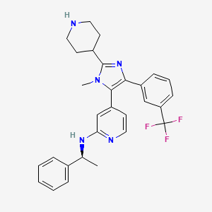 4-[1-methyl-2-(piperidin-4-yl)-4-[3-(trifluoromethyl)phenyl]-1H-imidazol-5-yl]-N-[(1S)-1-phenylethyl]pyridin-2-amine