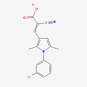 molecular formula C16H13ClN2O2 B12429617 3-[1-(3-Chlorophenyl)-2,5-dimethylpyrrol-3-yl]-2-cyanoprop-2-enoic acid 