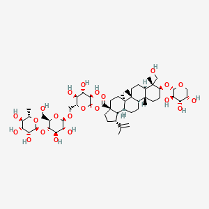 molecular formula C53H86O22 B12429627 [(2S,3R,4S,5S,6R)-6-[[(2R,3R,4R,5S,6R)-3,4-dihydroxy-6-(hydroxymethyl)-5-[(2S,3R,4R,5R,6S)-3,4,5-trihydroxy-6-methyloxan-2-yl]oxyoxan-2-yl]oxymethyl]-3,4,5-trihydroxyoxan-2-yl] (1R,3aS,5aR,5bR,7aR,8R,9S,11aR,11bR,13aR,13bR)-8-(hydroxymethyl)-5a,5b,8,11a-tetramethyl-1-prop-1-en-2-yl-9-[(2S,3R,4S,5S)-3,4,5-trihydroxyoxan-2-yl]oxy-1,2,3,4,5,6,7,7a,9,10,11,11b,12,13,13a,13b-hexadecahydrocyclopenta[a]chrysene-3a-carboxylate 