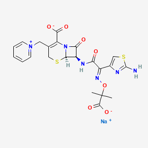 sodium;(6R,7R)-7-[[(2E)-2-(2-amino-1,3-thiazol-4-yl)-2-(2-carboxylatopropan-2-yloxyimino)acetyl]amino]-8-oxo-3-(pyridin-1-ium-1-ylmethyl)-5-thia-1-azabicyclo[4.2.0]oct-2-ene-2-carboxylate