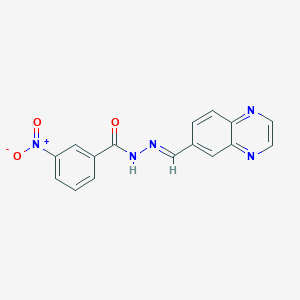 3-nitro-N'-[(1E)-quinoxalin-6-ylmethylene]benzohydrazide