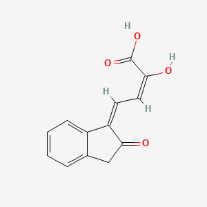 2-hydroxy-4-(2-oxo-1,3-dihydro-2H-inden-1-ylidene) but-2-enoic acid