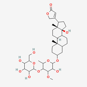 molecular formula C36H56O13 B12429838 Card-20(22)-enolide,3-[(6-deoxy-4-O-beta-D-glucopyranosyl-3-O-methyl-alpha-L-glucopyranosyl)oxy]-14-hydroxy-,(3beta,5beta,17alpha)- 