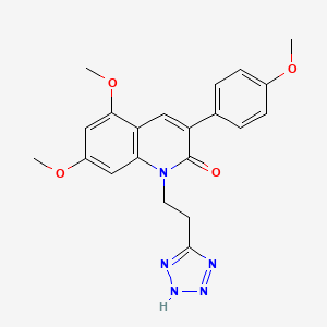 2(1H)-Quinolinone, 5,7-dimethoxy-3-(4-methoxyphenyl)-1-(2-(1H-tetrazol-5-yl)ethyl)-