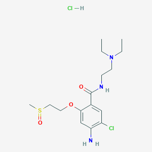 molecular formula C16H27Cl2N3O3S B1242990 4-amino-5-chloro-N-[2-(diethylamino)ethyl]-2-(2-methylsulfinylethoxy)benzamide;hydrochloride CAS No. 125557-35-9