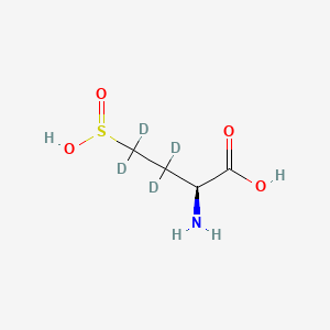 molecular formula C4H9NO4S B12429946 L-Homocysteinesulfinic acid-d4 