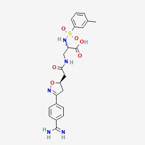 (2S)-3-[[2-[(5R)-3-(4-Carbamimidoylphenyl)-4,5-dihydro-1,2-oxazol-5-yl]acetyl]amino]-2-[(3-methylphenyl)sulfonylamino]propanoic acid