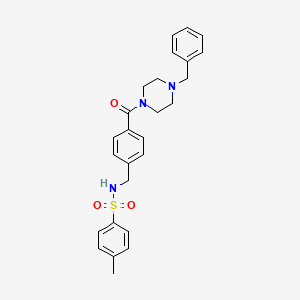 4-methyl-N-[[4-[oxo-[4-(phenylmethyl)-1-piperazinyl]methyl]phenyl]methyl]benzenesulfonamide