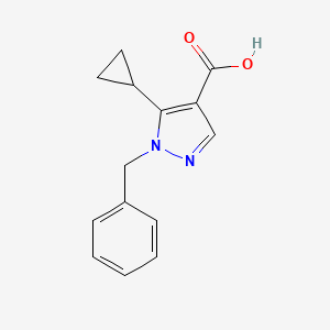 molecular formula C14H14N2O2 B12430458 1-benzyl-5-cyclopropyl-1H-pyrazole-4-carboxylic acid 