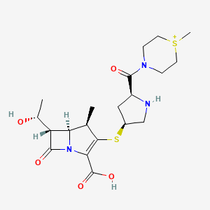 (4R,5S,6S)-6-[(1R)-1-hydroxyethyl]-4-methyl-3-[(3S,5S)-5-(1-methylthiomorpholin-1-ium-4-carbonyl)pyrrolidin-3-yl]sulfanyl-7-oxo-1-azabicyclo[3.2.0]hept-2-ene-2-carboxylic acid