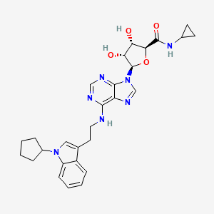 (2S,3S,4R,5R)-5-[6-[2-(1-cyclopentylindol-3-yl)ethylamino]purin-9-yl]-N-cyclopropyl-3,4-dihydroxyoxolane-2-carboxamide