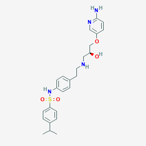 molecular formula C25H32N4O4S B1243060 N-(4-{2-[(S)-3-(6-Amino-pyridin-3-yloxy)-2-hydroxy-propylamino]-ethyl}-phenyl)-4-isopropyl-benzenesulfonamide 