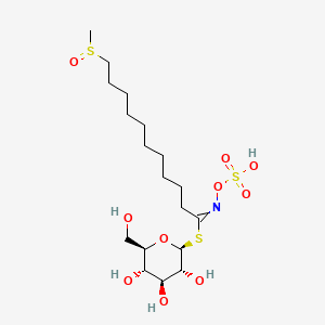 molecular formula C18H35NO10S3 B12430646 [(2S,3R,4S,5S,6R)-3,4,5-trihydroxy-6-(hydroxymethyl)oxan-2-yl] 11-methylsulfinyl-N-sulfooxyundecanimidothioate CAS No. 67884-10-0