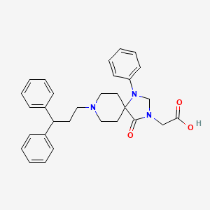molecular formula C30H33N3O3 B1243065 [8-(3,3-Diphenyl-propyl)-4-oxo-1-phenyl-1,3,8-triazaspiro[4.5]dec-3-yl]-acetic Acid 
