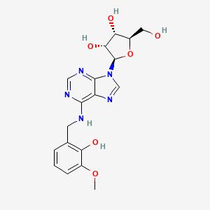 molecular formula C18H21N5O6 B1243072 Adenosine, N-[(2-hydroxy-3-methoxyphenyl)methyl]- CAS No. 722504-49-6