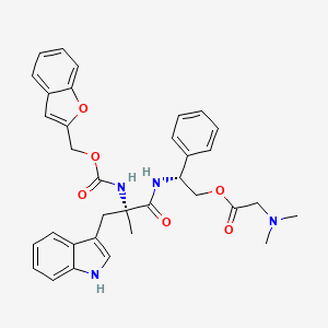 [(2R)-2-[[(2R)-2-(1-benzofuran-2-ylmethoxycarbonylamino)-3-(1H-indol-3-yl)-2-methylpropanoyl]amino]-2-phenylethyl] 2-(dimethylamino)acetate