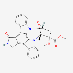 molecular formula C28H23N3O5 B1243080 methyl (15R,16S,18S)-16-methoxy-15-methyl-3-oxo-28-oxa-4,14,19-triazaoctacyclo[12.11.2.115,18.02,6.07,27.08,13.019,26.020,25]octacosa-1,6,8,10,12,20,22,24,26-nonaene-16-carboxylate CAS No. 108043-96-5