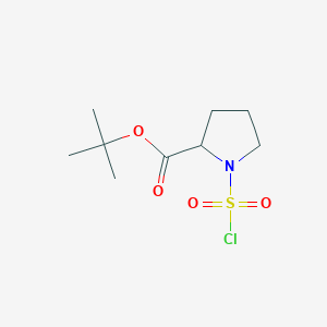 molecular formula C9H16ClNO4S B12430815 Tert-butyl 1-(chlorosulfonyl)pyrrolidine-2-carboxylate 