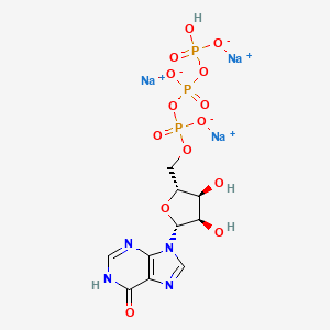 molecular formula C10H12N4Na3O14P3 B12430952 trisodium;[[[(2R,3S,4R,5R)-3,4-dihydroxy-5-(6-oxo-1H-purin-9-yl)oxolan-2-yl]methoxy-oxidophosphoryl]oxy-oxidophosphoryl] hydrogen phosphate 