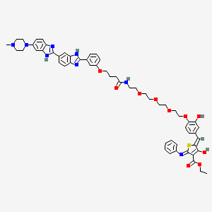 molecular formula C57H62N8O10S B12430986 HOE 33187-O-CONH-PEG4-phenol-thiophenone-NHPh-COOEt 