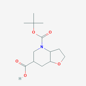 molecular formula C13H21NO5 B12431016 4-[(tert-butoxy)carbonyl]-octahydrofuro[3,2-b]pyridine-6-carboxylic acid, Mixture of diastereomers 