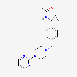 molecular formula C20H25N5O B1243117 N-[1-[4-[(4-pyrimidin-2-ylpiperazin-1-yl)methyl]phenyl]cyclopropyl]acetamide 