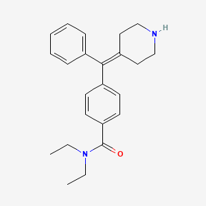 molecular formula C23H28N2O B1243119 N,N-diethyl-4-(phenyl(piperidin-4-ylidene)methyl)benzamide 