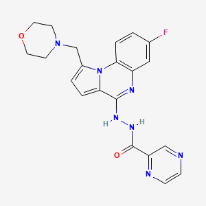 molecular formula C21H20FN7O2 B12431309 N'-(7-Fluoro-1-(morpholinomethyl)pyrrolo[1,2-a]quinoxalin-4-yl)pyrazine-2-carbohydrazide 
