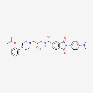 molecular formula C33H39N5O5 B1243134 2-(4-Dimethylamino-phenyl)-1,3-dioxo-2,3-dihydro-1H-isoindole-5-carboxylic acid {2-hydroxy-3-[4-(2-isopropoxy-phenyl)-piperazin-1-yl]-propyl}-amide 