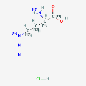 molecular formula C4H9ClN4O2 B12431394 L-Azidohomoalanine-1,2,3,4-13C4 (hydrochloride) 