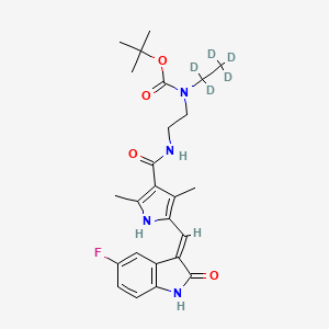 molecular formula C25H31FN4O4 B12431563 tert-butyl N-[2-[[5-[(E)-(5-fluoro-2-oxo-1H-indol-3-ylidene)methyl]-2,4-dimethyl-1H-pyrrole-3-carbonyl]amino]ethyl]-N-(1,1,2,2,2-pentadeuterioethyl)carbamate 
