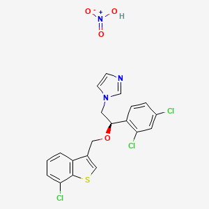 molecular formula C20H16Cl3N3O4S B1243162 Arasertaconazole nitrate 