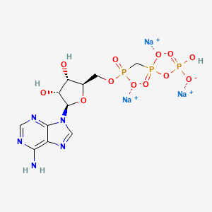 molecular formula C11H15N5Na3O12P3 B12431662 trisodium;[(2R,3S,4R,5R)-5-(6-aminopurin-9-yl)-3,4-dihydroxyoxolan-2-yl]methoxy-[[[hydroxy(oxido)phosphoryl]oxy-oxidophosphoryl]methyl]phosphinate 