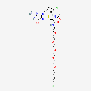 molecular formula C33H49Cl2N7O8S B12431720 (2R)-2-acetamido-3-[[2-amino-9-[(4-chlorophenyl)methyl]-6-oxo-1H-purin-8-yl]sulfanyl]-N-[2-[2-[2-[2-[2-(6-chlorohexoxy)ethoxy]ethoxy]ethoxy]ethoxy]ethyl]propanamide 