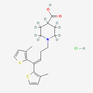 molecular formula C20H26ClNO2S2 B12431759 Tiagabine 4-carboxy-d9 (hydrochloride) 