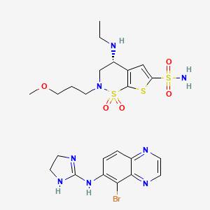molecular formula C23H31BrN8O5S3 B1243177 Brimonidine/brinzolamide 