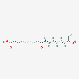 molecular formula C18H28O4 B1243199 (10E,12E,14E)-16-hydroxy-9-oxooctadeca-10,12,14-trienoic acid 