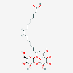 molecular formula C30H54O13 B1243200 (Z)-17-[(2R,3R,4S,5S,6R)-4,5-dihydroxy-6-(hydroxymethyl)-3-[(2S,3R,4S,5S,6R)-3,4,5-trihydroxy-6-(hydroxymethyl)oxan-2-yl]oxyoxan-2-yl]oxyoctadec-9-enoic acid 