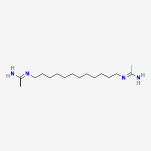 molecular formula C16H34N4 B1243212 Ethanimidamide, N,N''-1,12-dodecanediylbis- CAS No. 648441-29-6
