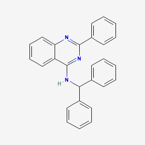 molecular formula C27H21N3 B1243215 Benzhydryl-(2-phenyl-quinazolin-4-yl)-amine 