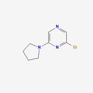 molecular formula C8H10BrN3 B12432267 2-Bromo-6-(pyrrolidin-1-YL)pyrazine 