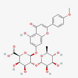 molecular formula C28H30O15 B12432340 Acacetin 7-[rhamnosyl-(1->2)-galacturonide] 