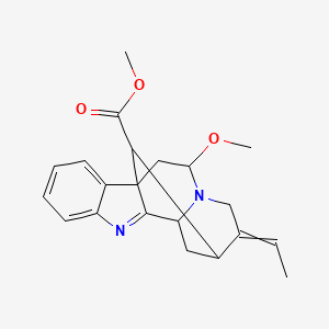 molecular formula C21H24N2O3 B12432449 Methyl 13-ethylidene-16-methoxy-8,15-diazapentacyclo[10.5.1.01,9.02,7.010,15]octadeca-2,4,6,8-tetraene-18-carboxylate 