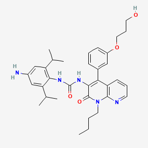 molecular formula C34H43N5O4 B1243251 SMP-797 anhydrous free base CAS No. 437763-85-4