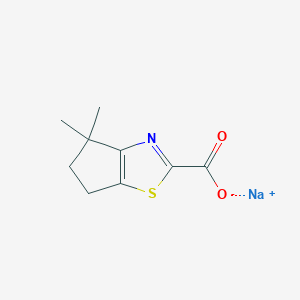 molecular formula C9H10NNaO2S B12432641 Sodium 4,4-dimethyl-4H,5H,6H-cyclopenta[d][1,3]thiazole-2-carboxylate 